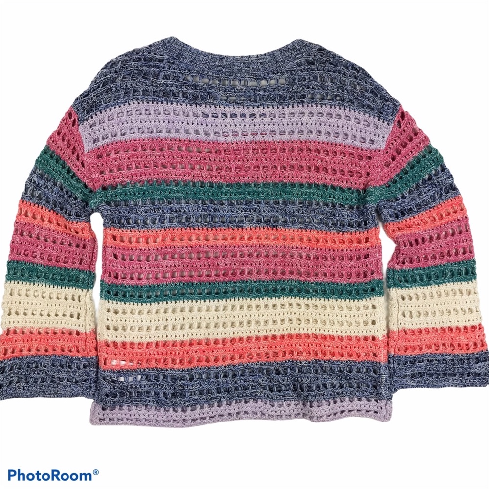 Gap Colorful Striped Open Knit Sweater - Picture 7 of 9